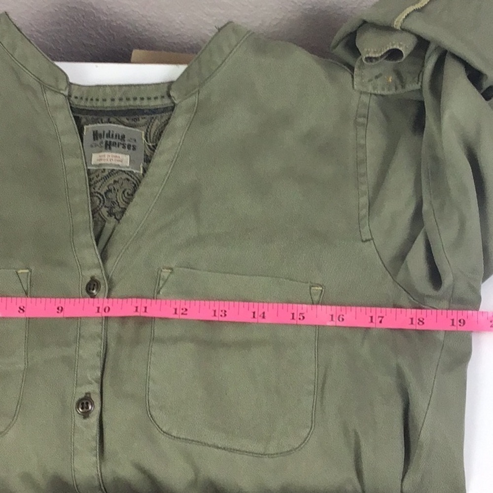Anthropologie Holding Horses Sageleaf Button Front Twill Shirt Women’s XS - Picture 6 of 8